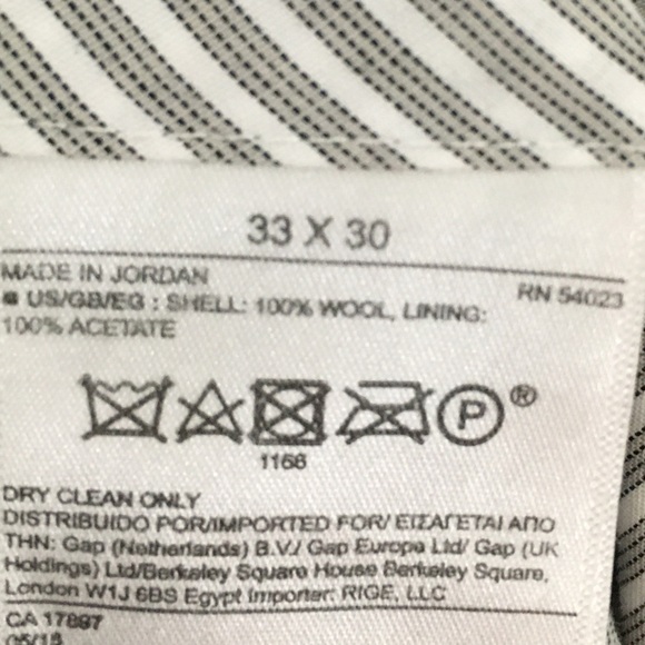 Banana Republic Modern Slim Fit Dress Pants Slacks 33W X 30L Blue 100% Wool - Picture 7 of 8